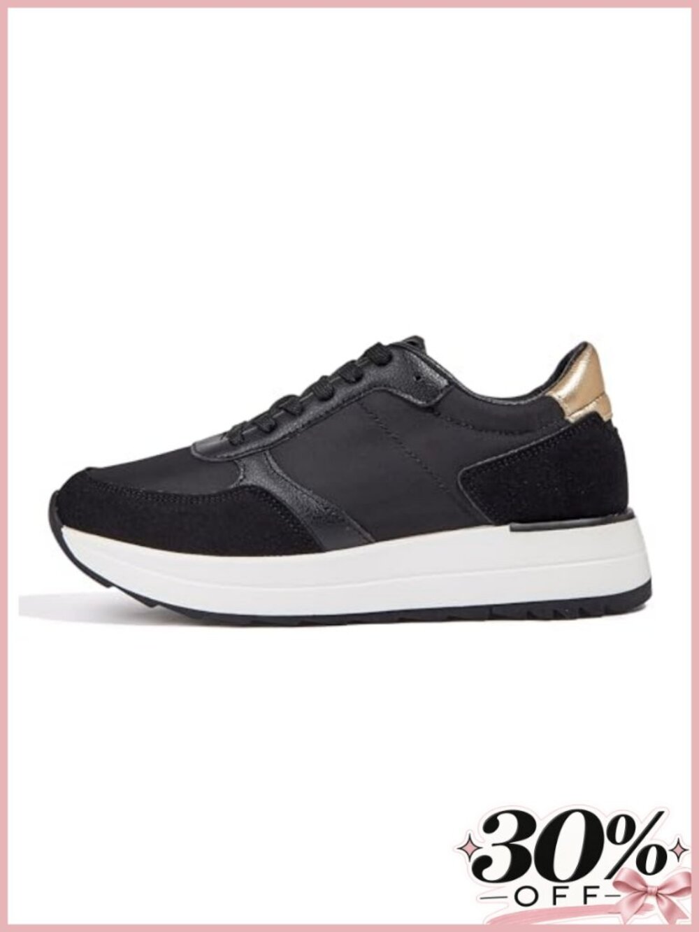 Platform Fashion Sneakers Retro Neutral Classic Trainers Lace-Up Chunky Walking